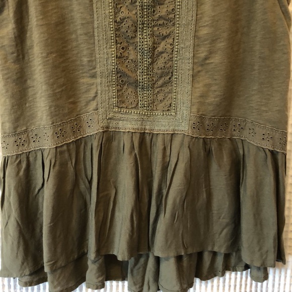 Anthro Meadow Rue Lace-Trimmed Top - Picture 3 of 6